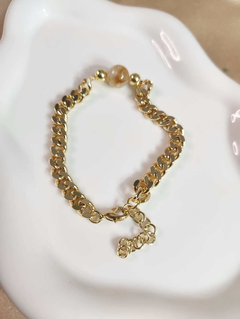14k Gold Plated Citrine Bracelet